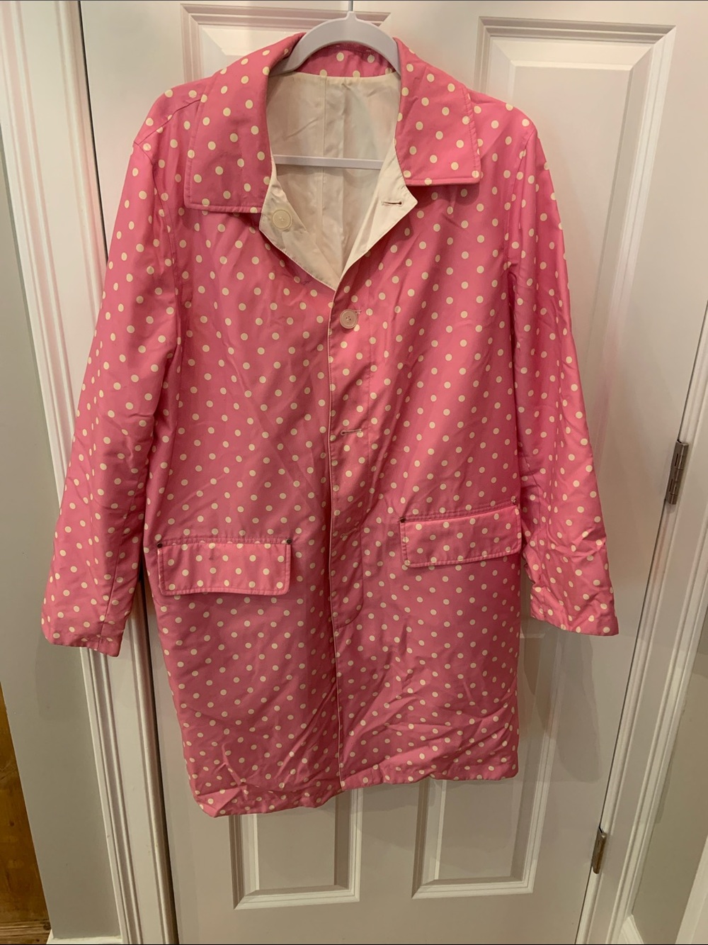 Vintage Liz Claiborne Pink Polka Dot Trench Coat